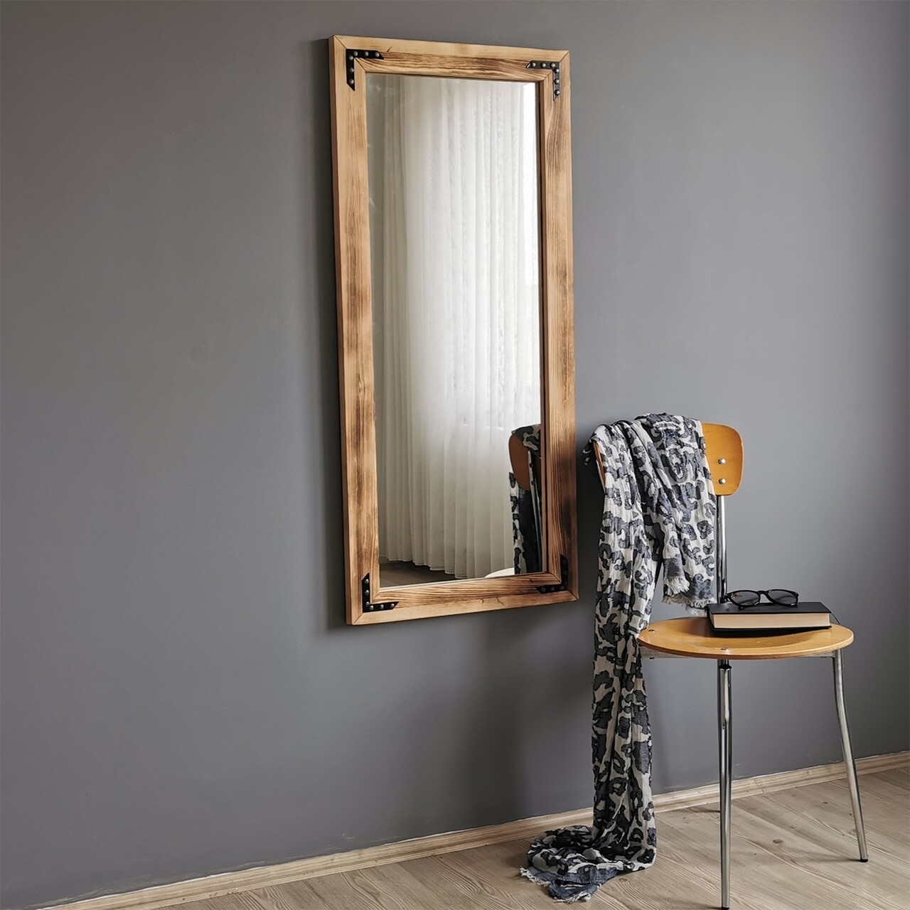 Oglinda decorativa 50110ES, Neostill, 50 x 110 cm, walnut - imagine 6